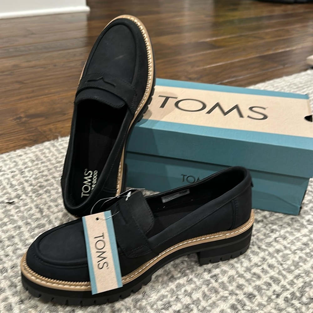 Brand new black suede loafers